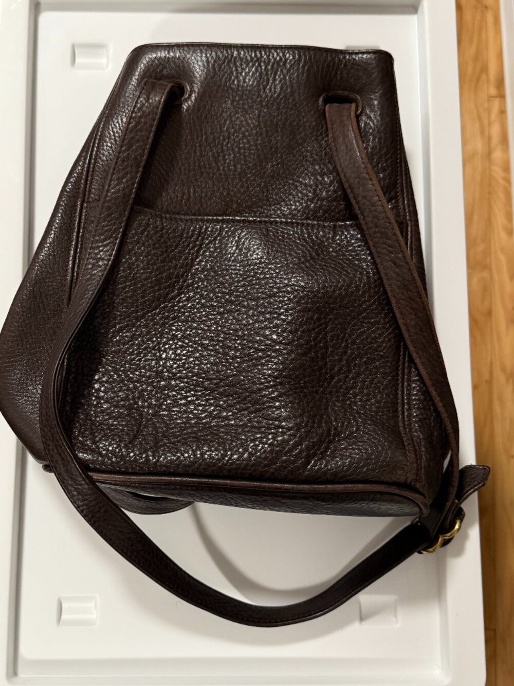 Coach Vintage Dark Brown Bucket Drawstring Leather Purse Bag 4923 Crossbody - Picture 2 of 14